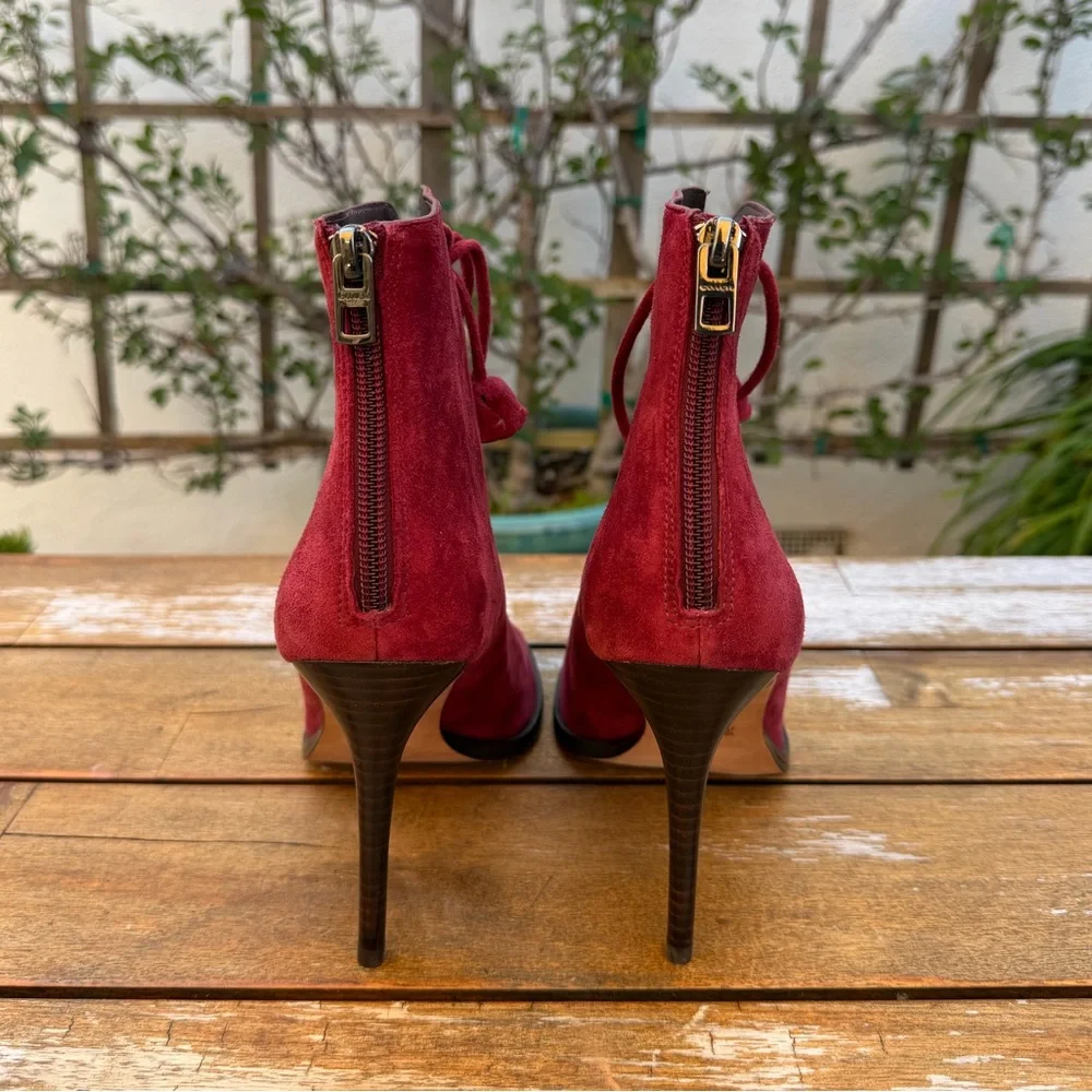 COACH peep toe lace up booties - Picture 4 of 6